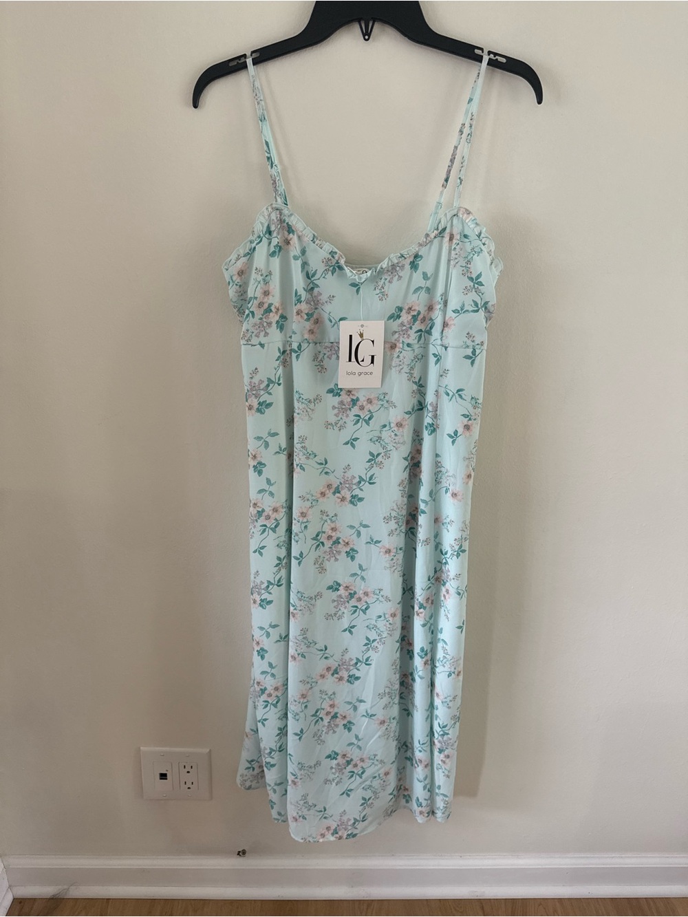 LG Floral Slip Dress - Mint new with tags